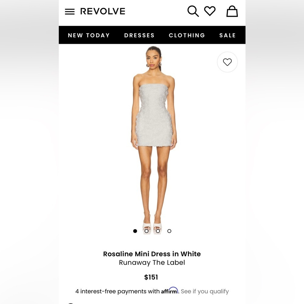 Runaway The Label Rosaline Strapless Mini Dress in White